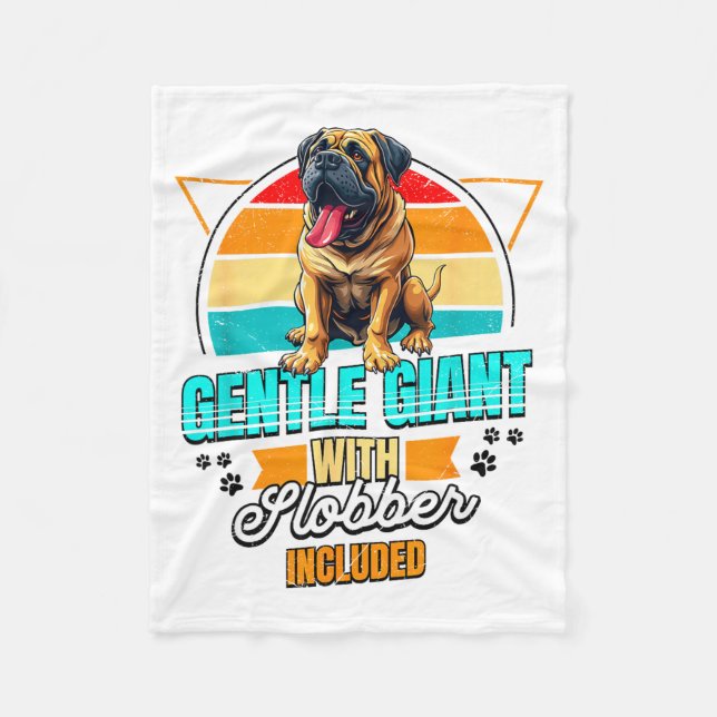 Mastiff Lover Funny Mastiff Dog Retro  Fleecefilt (Framsidan)