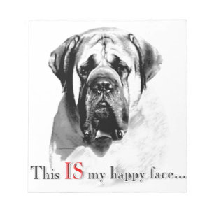 Mastiff Lycklig Ansikte Anteckningsblock