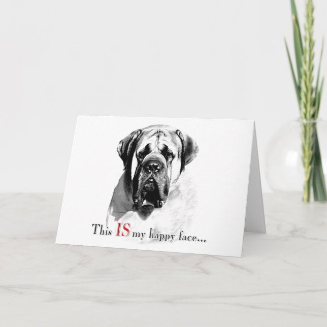 Mastiff Lycklig Ansikte-kort Kort (Framsida)