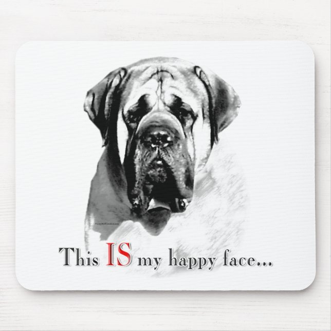 Mastiff Lycklig Ansikte Musmatta (Framsidan)