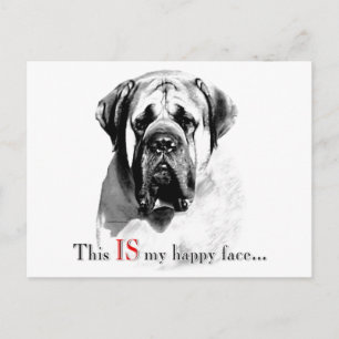 Mastiff Lycklig Ansikte vykort
