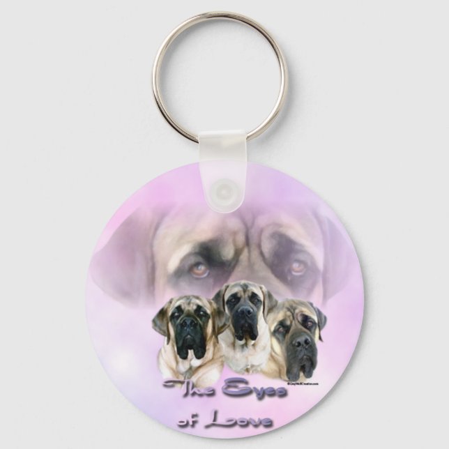 Mastiff Öga i Kärlek Keychain Nyckelring (Framsida)
