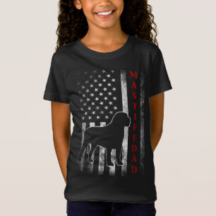 Mastiff Pappa med stolt American Flagga Hund älska T Shirt