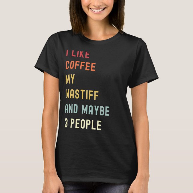 Mastiff Retro-Hund och kaffe T Shirt (Framsida)