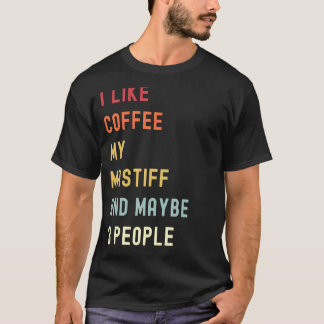 Mastiff Retro-Hund och kaffe T Shirt