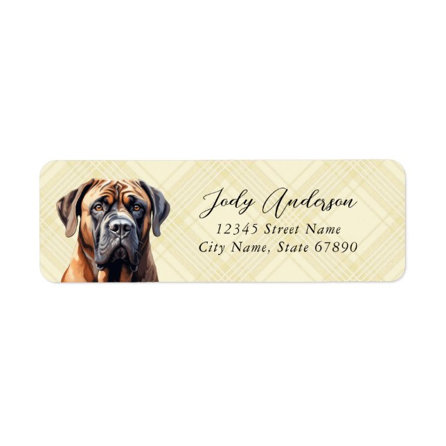Mastiff-Returetiketter för Hund Returadress Etikett (Framsidan)