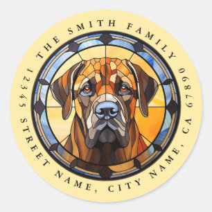 Mastiff Round Stickers Runt Klistermärke