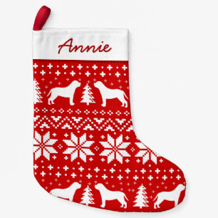 Mastiff Silhouettes jul Sweater Mönster Cute Liten Julstrumpa