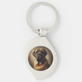 Mastiff Swirl Silverfärgad Nyckelring
