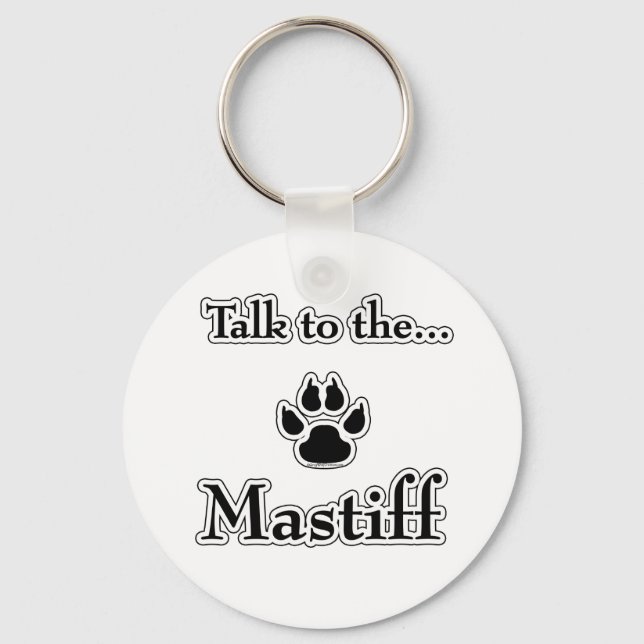 Mastiff Talk Black Keychain Nyckelring (Framsida)