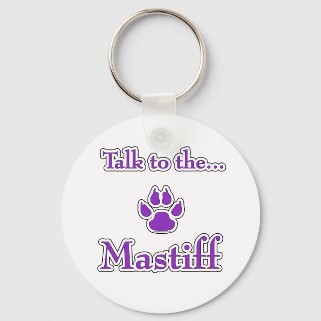 Mastiff Talk lila Keychain Nyckelring (Framsida)