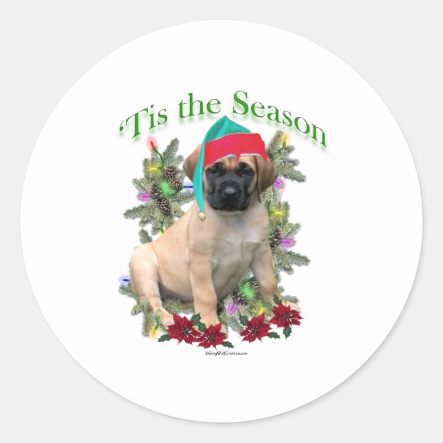 Mastiff "Tis Runt Klistermärke (Framsida)