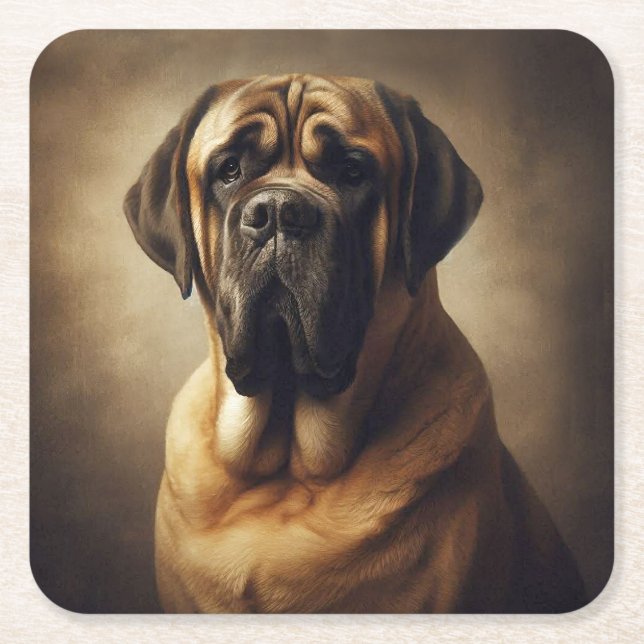Mastiff Underlägg Papper Kvadrat (Framsidan)