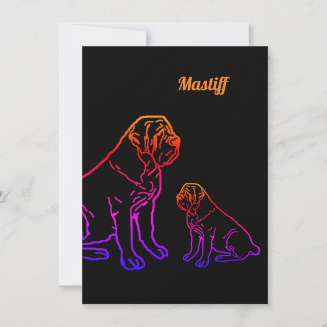 Mastiff Vatertag Best Friends  Inbjudningar (Framsida)
