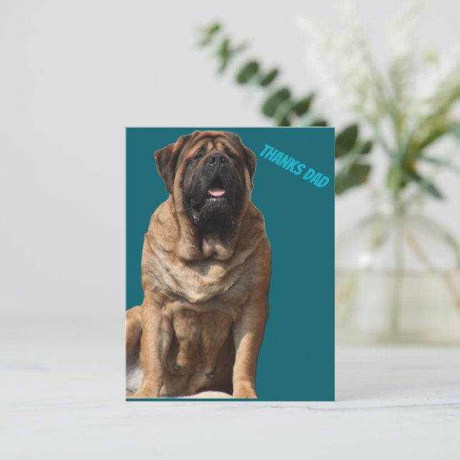 Mastiff Vatertag Best Friends  Vykort (Stående Fram)