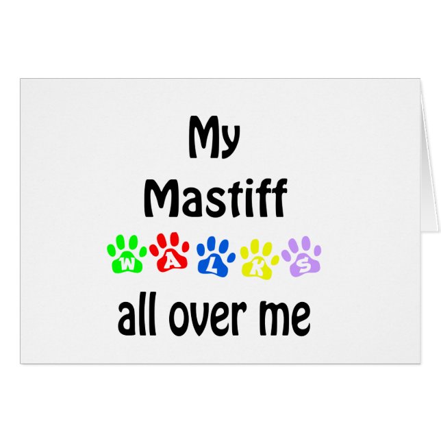 Mastiff Walks Design Hälsningskort (Framsidan Horizontal)