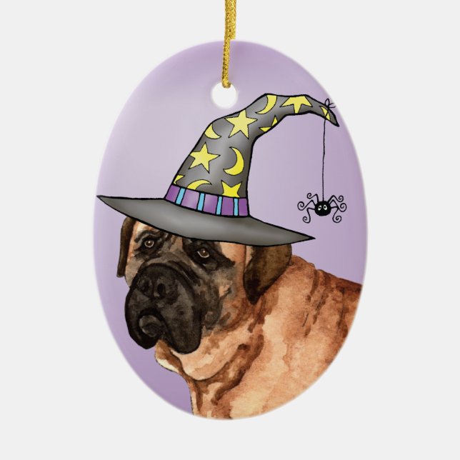 Mastiff Witch Julgransprydnad Keramik (Framsidan)