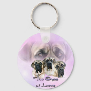 Mastiffögon av kärlek Keychain Nyckelring