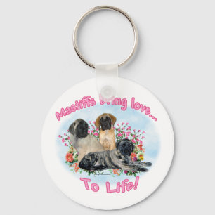 Mastiffs älskar till liv Keychain Nyckelring