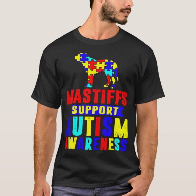 Mastiffs stöder medvetande om autism t shirt (Framsida)