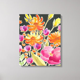Mästning - Rosa och Orange blommor Canvastryck