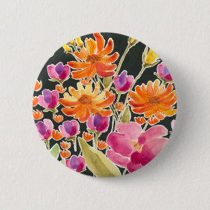 Mästning - Rosa och Orange blommor Knapp