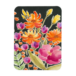 Mästning - Rosa och Orange blommor Magnet