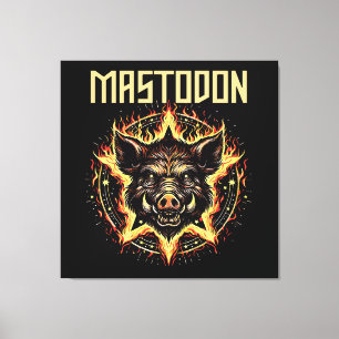 Mastodon Boar Fire Canvastryck