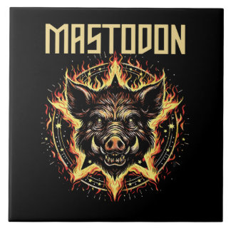 Mastodon Boar Fire Kakelplatta