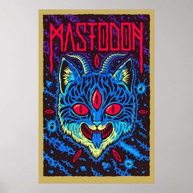 Mastodon Gig Poster Matt Konsttryck. Treögd (Framsidan)