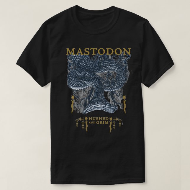 Mastodon Hushed och Grim Snake  T Shirt (Design framsida)