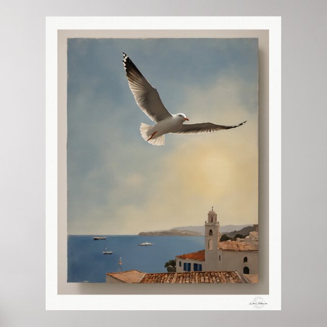 Måstryck över tak Konsttryck, Kustnära himmel Poster (Framsidan)