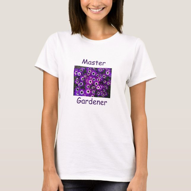 Mästträdgårdsmästare Flower Lila Flower Blommigt T Shirt (Framsida)