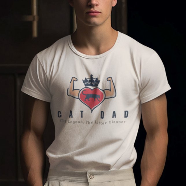 Masular arm med Blue Krona för Cat Pappor T Shirt (Skapare uppladdad)