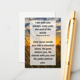 Mat. 28:20 Jag är alltid med dig, till och med til Tilläggskort