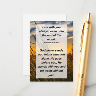Mat. 28:20 Jag är alltid med dig, till och med til Tilläggskort