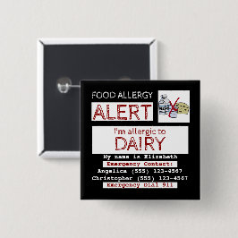 Mat - Allergy Alert Easy Edit Label Square Knapp