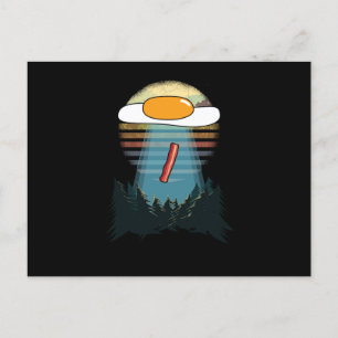 Mat älskare Foodies Alien Pun Gåva Ägg UFO Bacon A Vykort