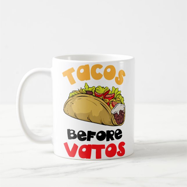 Mat älskare Tacos före killar Kaffemugg (Vänster)