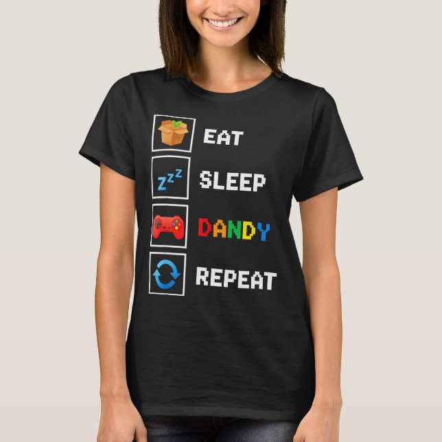 Mat &amp; Dryck Ät Sov Dandy Upprepa Xel Matglad T Shirt (Framsida)
