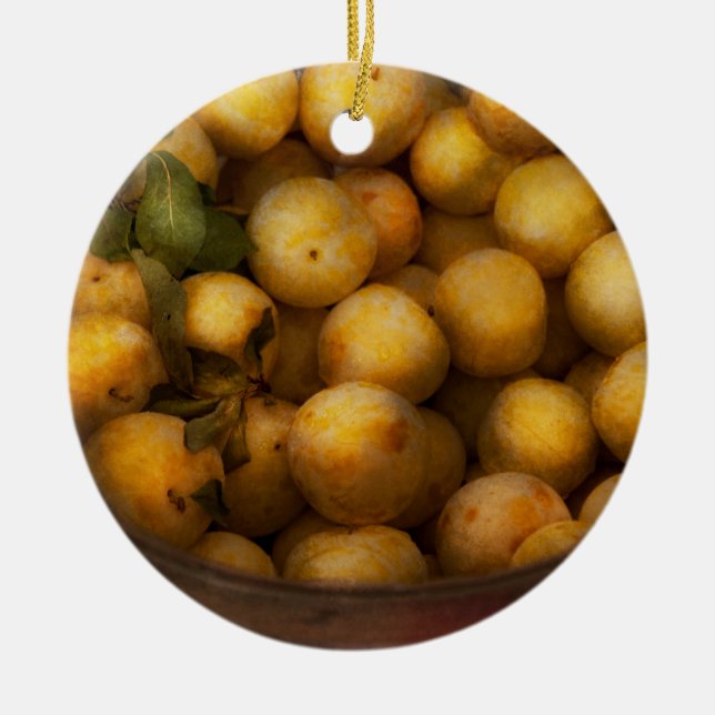 Mat - Äpplen - Gyllene äpplen Julgransprydnad Keramik (Framsidan)