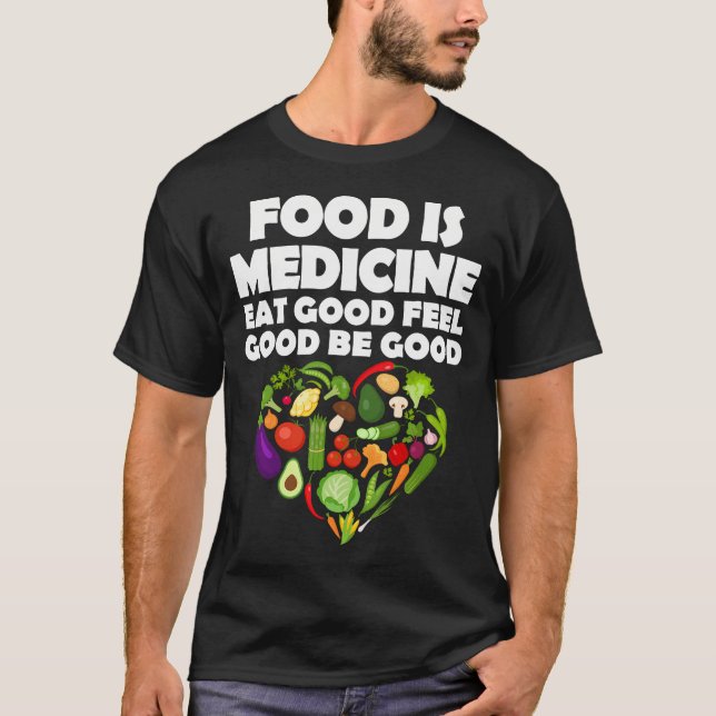 Mat är medicin Vegetarisk T Shirt (Framsida)