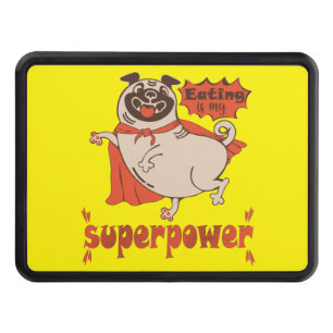 Mat är min supermakts röda kudde tecknad stil dragkroksskydd