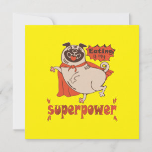 Mat är min supermakts röda kudde tecknad stil inbjudningar