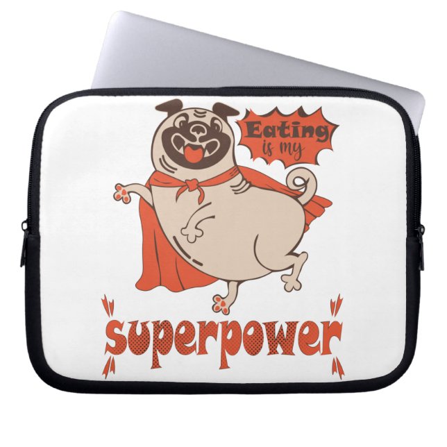 Mat är min supermakts röda kudde tecknad stil laptop fodral (Framsidan)