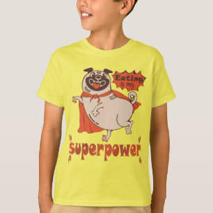 Mat är min supermakts röda kudde tecknad stil t shirt