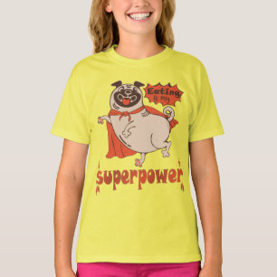 Mat är min supermakts röda kudde tecknad stil t shirt