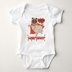 Mat är min supermakts röda kudde tecknad stil t shirt