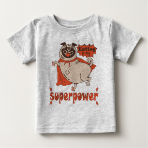 Mat är min supermakts röda kudde tecknad stil t shirt