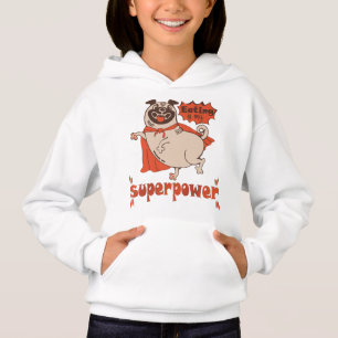 Mat är min supermakts röda kudde tecknad stil t shirt